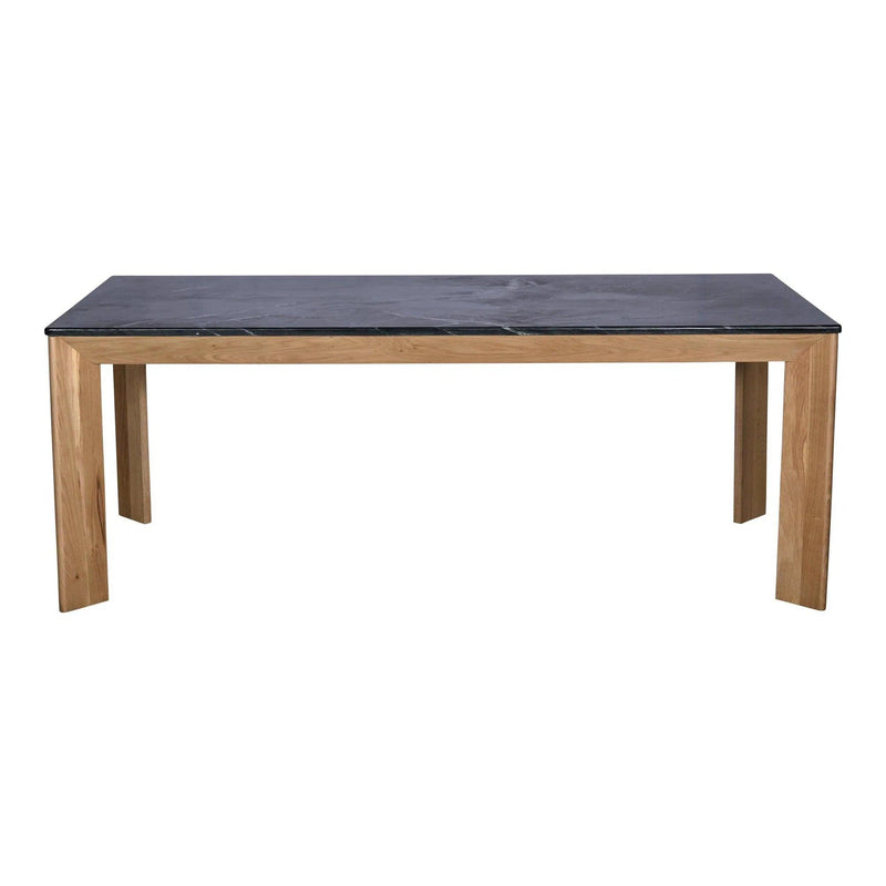 Angle Marble and Wood Rectangular Dining Table Dining Tables LOOMLAN By Moe's Home