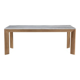 Angle Marble and Wood Rectangular Dining Table Dining Tables LOOMLAN By Moe's Home