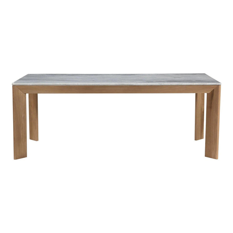 Angle Marble and Wood Rectangular Dining Table Dining Tables LOOMLAN By Moe's Home