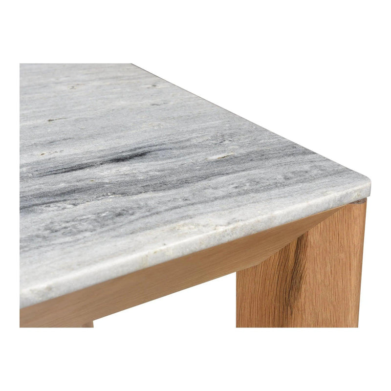 Angle Marble and Wood Rectangular Dining Table Dining Tables LOOMLAN By Moe's Home