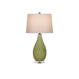 Anjou Ceramic and Optic Crystal Green Table Lamp Table Lamps LOOMLAN By Currey & Co