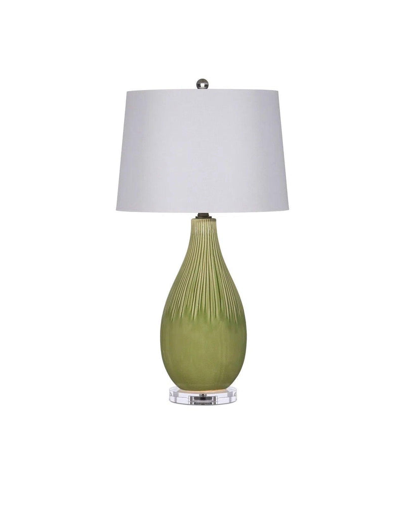 Anjou Ceramic and Optic Crystal Green Table Lamp Table Lamps LOOMLAN By Currey & Co