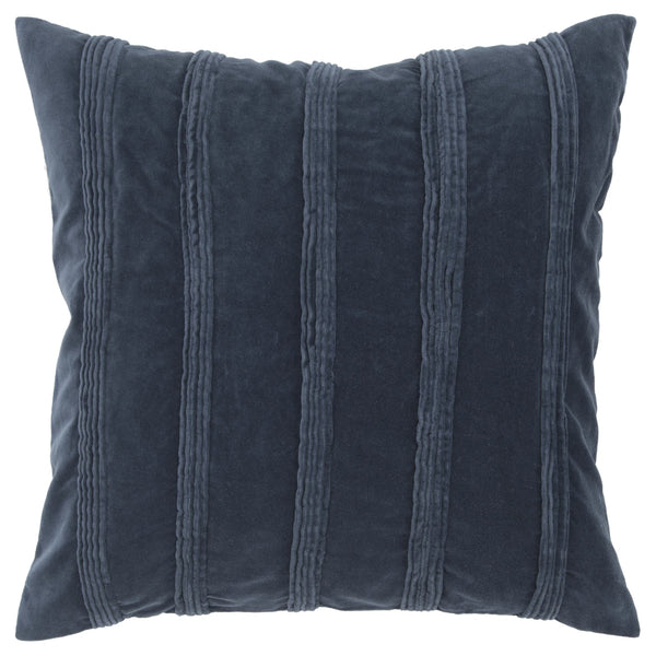 Ankor Solid Blue Throw Pillow With Down Insert Throw Pillows LOOMLAN By LOOMLAN