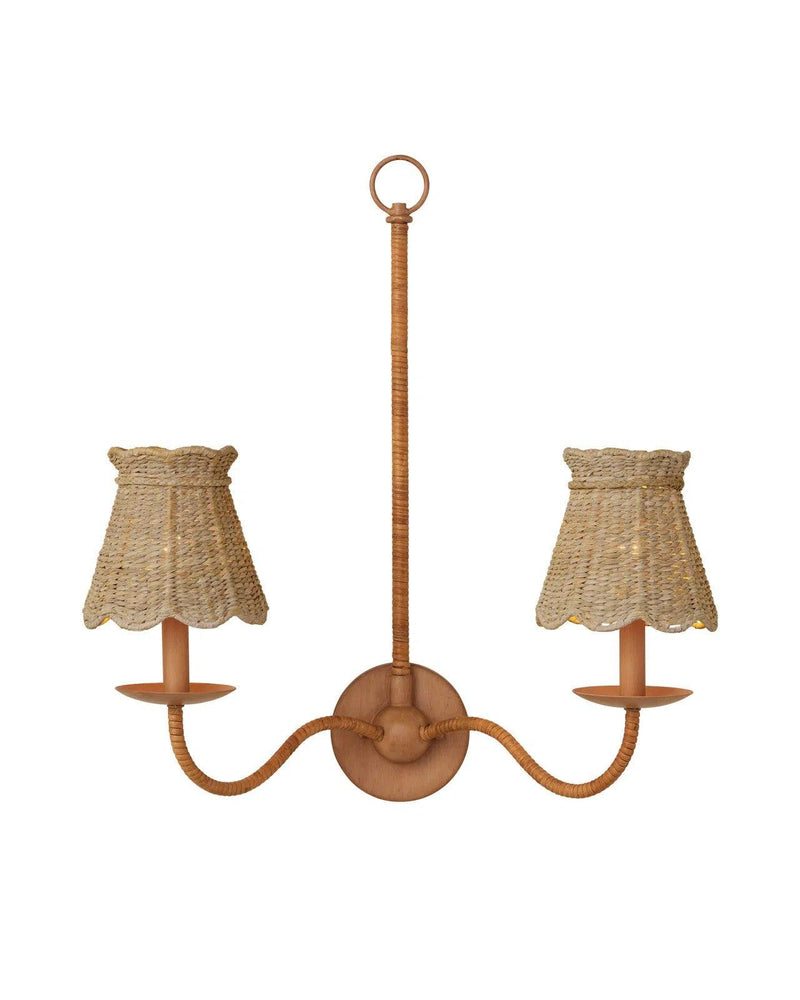 Annabelle Natural Seagrass Tapered Chandelier Shade Chandeliers LOOMLAN By Currey & Co