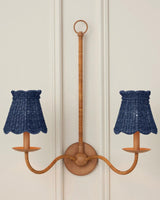 Annabelle Seagrass Blue Tapered Chandelier Shade Chandeliers LOOMLAN By Currey & Co