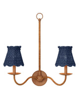 Annabelle Seagrass Blue Tapered Chandelier Shade Chandeliers LOOMLAN By Currey & Co