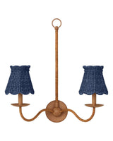 Annabelle Seagrass Blue Tapered Chandelier Shade Chandeliers LOOMLAN By Currey & Co