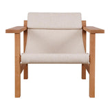 Annex Polyester and Soild-Ash Wood Beige Lounge Arm Chair Outdoor Lounge Chairs LOOMLAN By Moe's Home