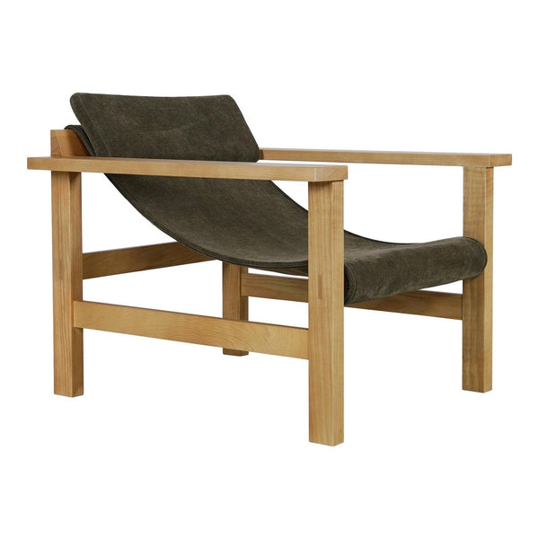 Annex Polyester and Soild-Ash Wood Green Lounge Arm Chair Outdoor Lounge Chairs LOOMLAN By Moe's Home