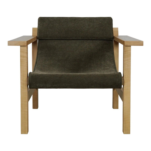 Annex Polyester and Soild-Ash Wood Green Lounge Arm Chair Outdoor Lounge Chairs LOOMLAN By Moe's Home