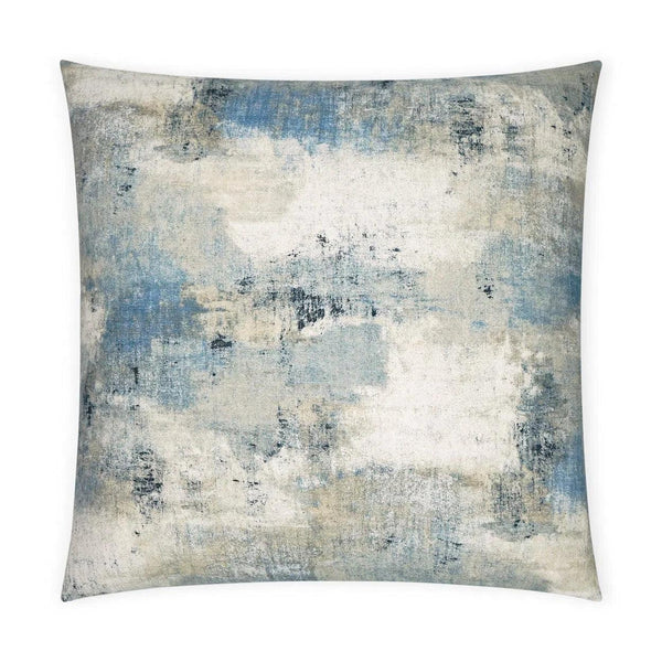 Antalya Denim Abstract Blue Large Throw Pillow With Insert Throw Pillows LOOMLAN By D.V. Kap
