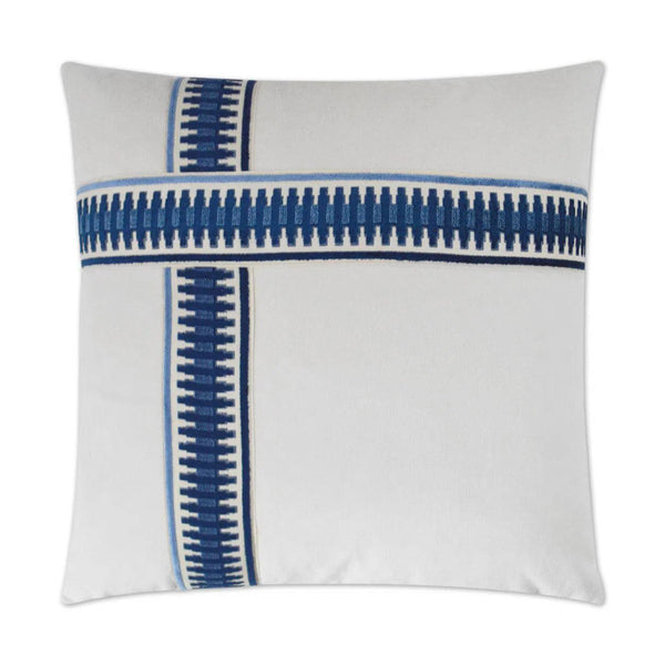 Antibes II Blue Blue Throw Pillow With Insert Throw Pillows LOOMLAN By D.V. Kap