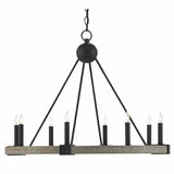 Antique Black Polished Concrete Burgos Chandelier Chandeliers LOOMLAN By Currey & Co