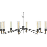 Antique Black Reclaimed Wood Delgado Chandelier Chandeliers LOOMLAN By Currey & Co