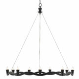 Antique Black Serpentina Chandelier Chandeliers LOOMLAN By Currey & Co