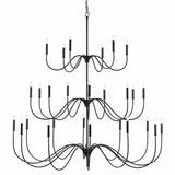 Antique Black Tirrell Large Chandelier Chandeliers LOOMLAN By Currey & Co