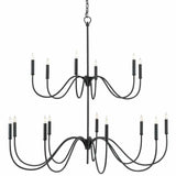 Antique Black Tirrell Medium Chandelier Chandeliers LOOMLAN By Currey & Co