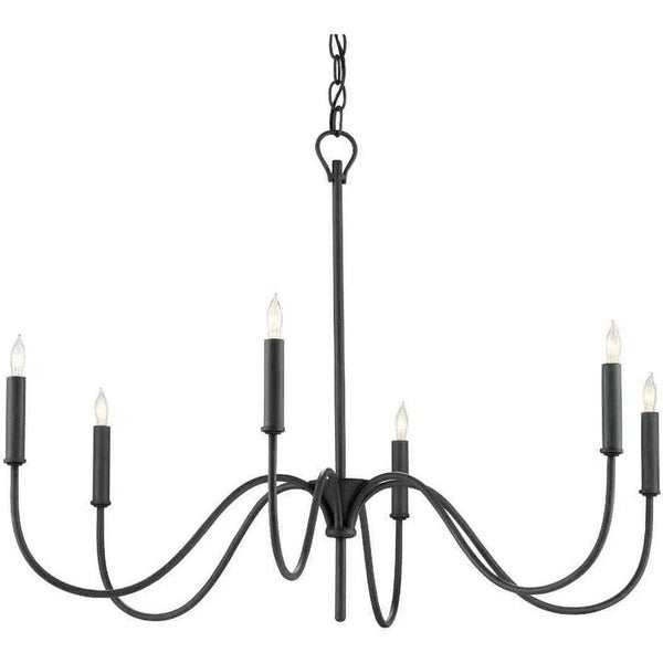 Antique Black Tirrell Small Chandelier Chandeliers LOOMLAN By Currey & Co