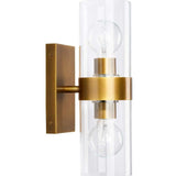 Antique Brass and Clear Glass Chatham Wall Sconce Wall Sconces LOOMLAN By Jamie Young