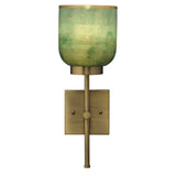 Antique Brass Aqua Metallic Glass Vapor Single Sconce Wall Sconces LOOMLAN By Jamie Young