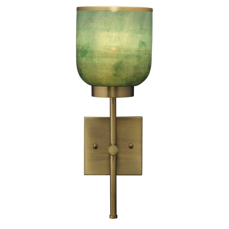 Antique Brass Aqua Metallic Glass Vapor Single Sconce Wall Sconces LOOMLAN By Jamie Young