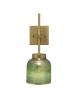 Antique Brass Aqua Metallic Glass Vapor Single Sconce Wall Sconces LOOMLAN By Jamie Young