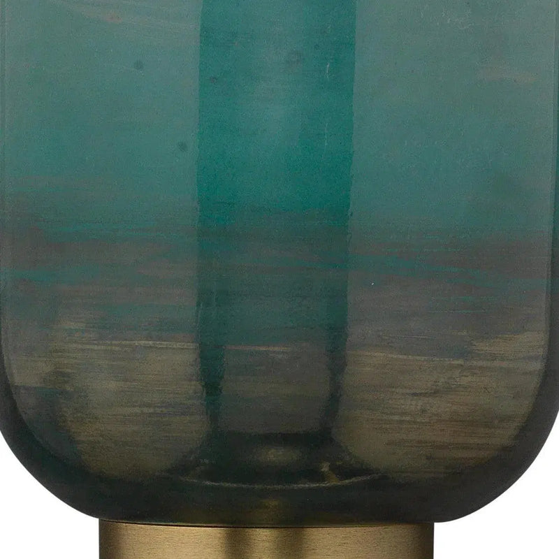 Antique Brass Aqua Metallic Glass Vapor Single Sconce Wall Sconces LOOMLAN By Jamie Young