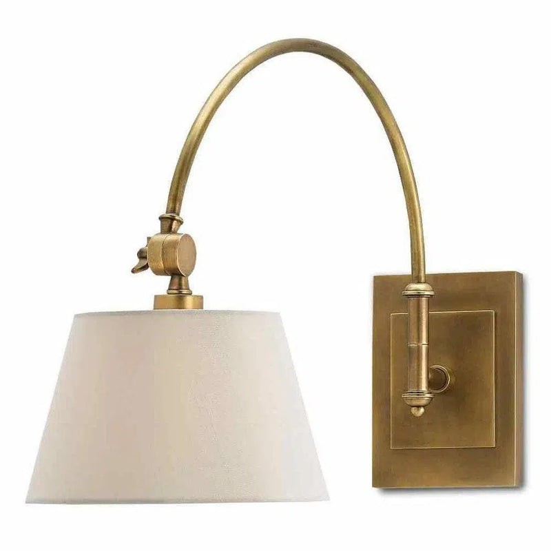 Antique Brass Ashby Swing-Arm Sconce Wall Sconces LOOMLAN By Currey & Co