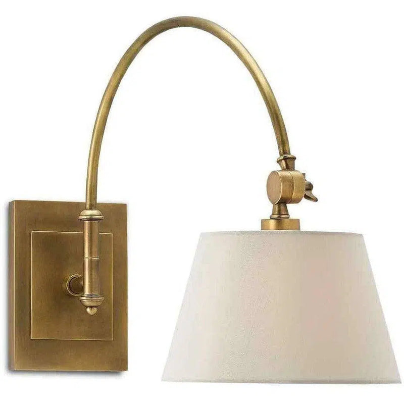 Antique Brass Ashby Swing-Arm Sconce Wall Sconces LOOMLAN By Currey & Co