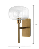 Antique Brass Clear Glass Scando Mod Sconce Wall Sconces LOOMLAN By Jamie Young