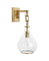 Antique Brass Clear Glass Tear Drop Hanging Wall Sconce Wall Sconces LOOMLAN By Jamie Young