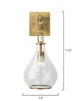 Antique Brass Clear Glass Tear Drop Hanging Wall Sconce Wall Sconces LOOMLAN By Jamie Young