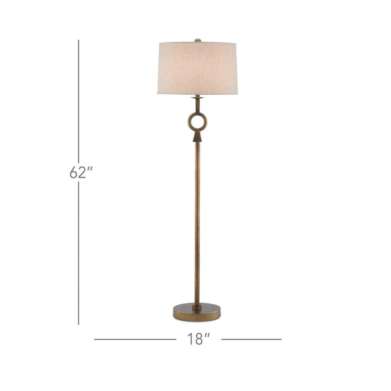 Antique Brass Germaine Floor Lamp Floor Lamps LOOMLAN By Currey & Co