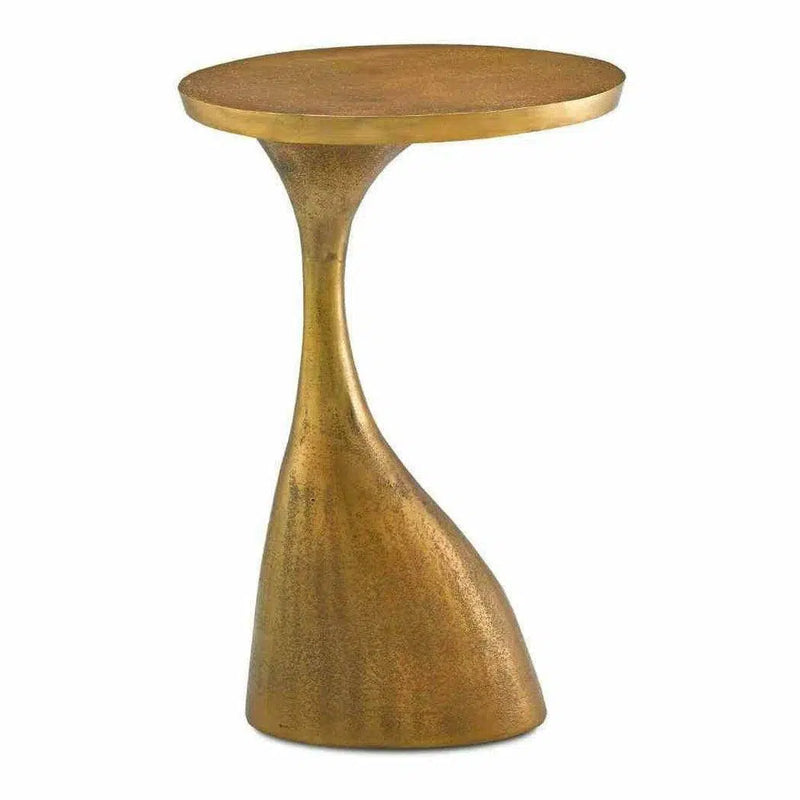 Antique Brass Ishaan Accent Table Side Tables LOOMLAN By Currey & Co