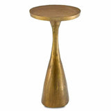 Antique Brass Ishaan Accent Table Side Tables LOOMLAN By Currey & Co