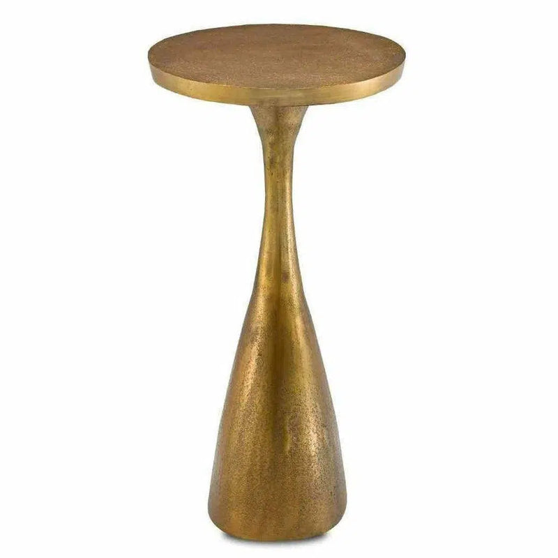 Antique Brass Ishaan Accent Table Side Tables LOOMLAN By Currey & Co