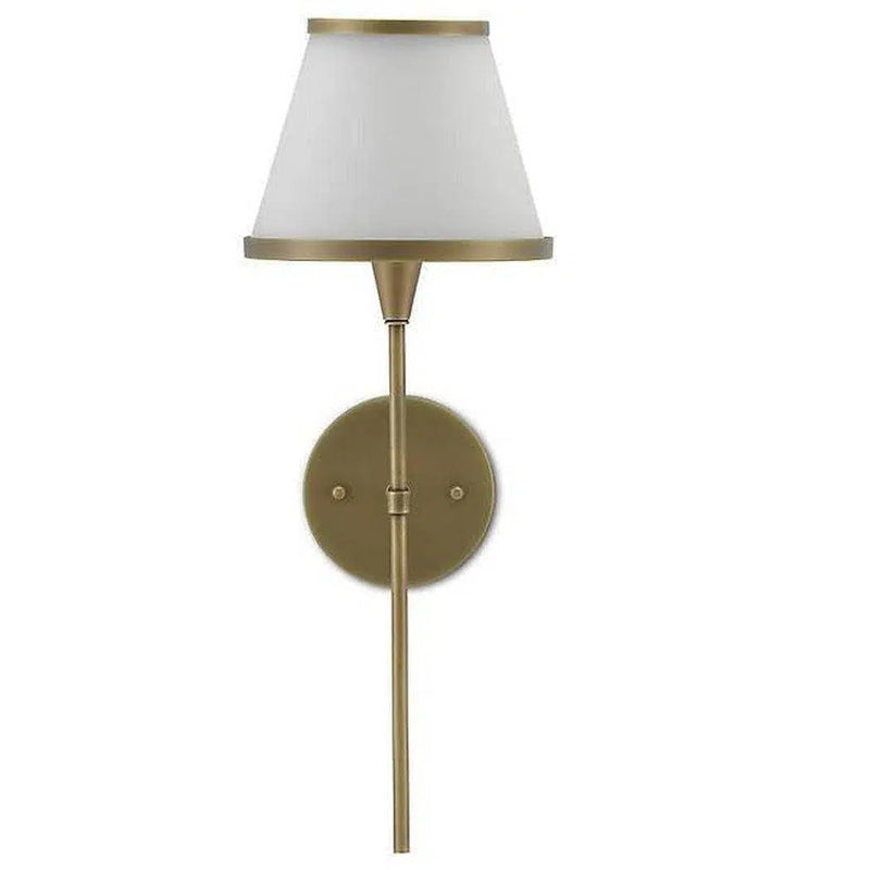 Antique Brass Opaque Glass Brimsley Brass Wall Sconce Wall Sconces LOOMLAN By Currey & Co