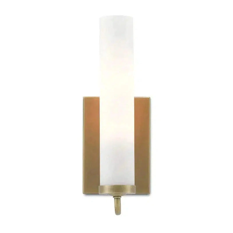 Antique Brass Opaque Glass Brindisi Brass Wall Sconce Wall Sconces LOOMLAN By Currey & Co