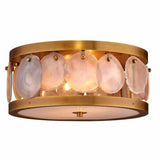 Antique Brass Small Upsala Agate Flush Mount Ceiling Light Flush Mounts LOOMLAN By Jamie Young