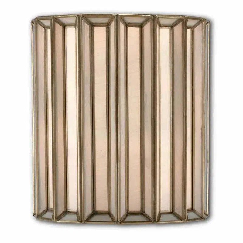 Antique Brass White Daze Wall Sconce Wall Sconces LOOMLAN By Currey & Co