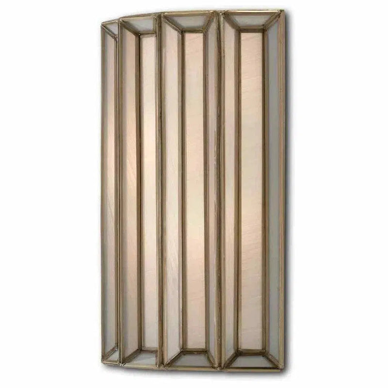 Antique Brass White Daze Wall Sconce Wall Sconces LOOMLAN By Currey & Co