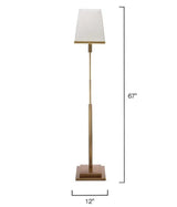 Antique Brass White Linen Jud Floor Lamp Floor Lamps LOOMLAN By Jamie Young