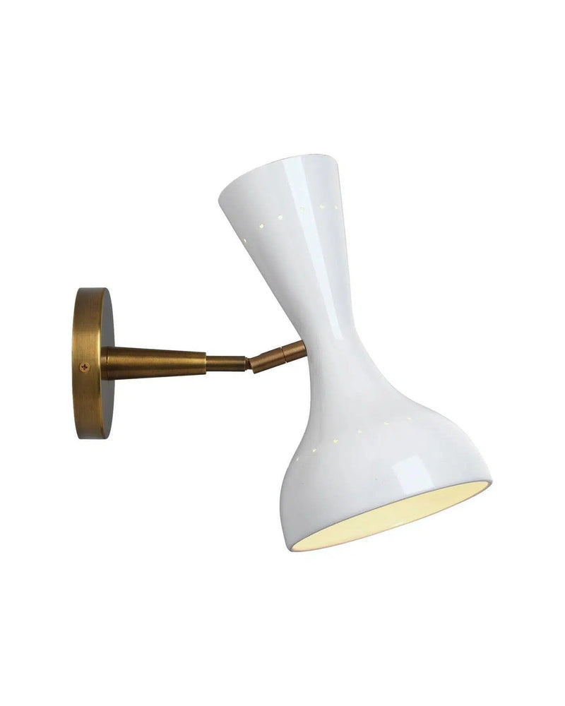 Antique Brass White Pisa Wall Sconce Wall Sconces LOOMLAN By Jamie Young