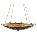 Antique Gold Leaf Gold Leaf Satin Black Fontaine Chandelier Chandeliers LOOMLAN By Currey & Co