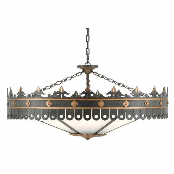 Antique Gold Moss Gray Berkeley Chandelier Chandeliers LOOMLAN By Currey & Co