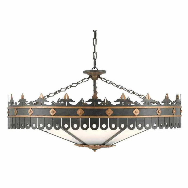 Antique Gold Moss Gray Berkeley Chandelier Chandeliers LOOMLAN By Currey & Co