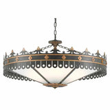 Antique Gold Moss Gray Berkeley Chandelier Chandeliers LOOMLAN By Currey & Co