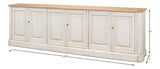 Antique Whitewash Extra Wide Sideboard 6 Door Sideboards LOOMLAN By Sarreid