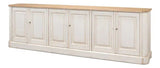 Antique Whitewash Extra Wide Sideboard 6 Door Sideboards LOOMLAN By Sarreid