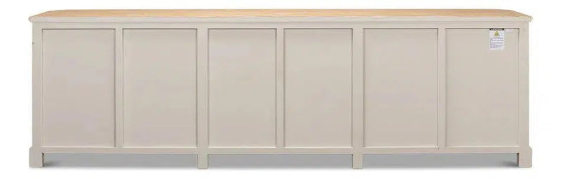 Antique Whitewash Extra Wide Sideboard 6 Door Sideboards LOOMLAN By Sarreid